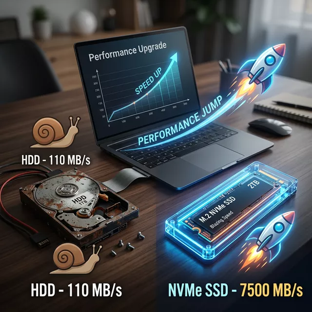 Mekanik HDD ve Yeni Nesil NVMe SSD Hız Farkı