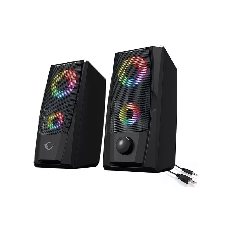 Rampage RMS-X9 2.0 RGB Işıklı Multimedia Gaming Oyuncu Speaker 5V 30dB Küçük Boyutlu Güçlü Ses